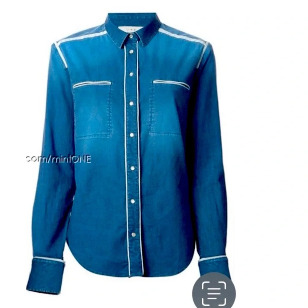 Iro Antoine Denim and Leather shirt - Picture 3 of 10